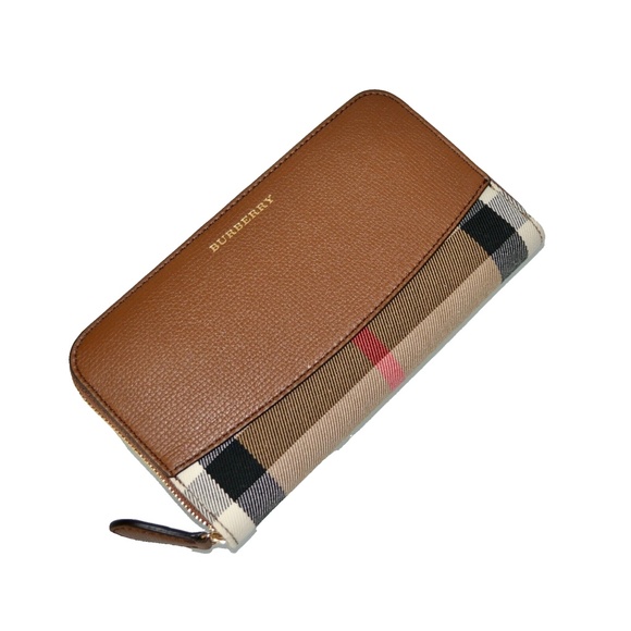 NWT BURBERRY HOUSE CHECK DERBY LEATHER ELMORE WALLET CLUTCH - Picture 6 of 13